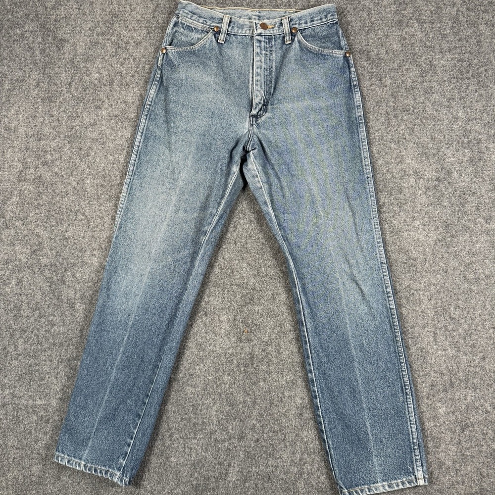 Vintage Wrangler Mom Jeans Blue High Waisted Pocketless Straight Leg 13x32
